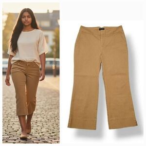 Vintage Y2K Dockers Stretch Pinstriped Twill Khaki Crop Pants in Tan Size 6